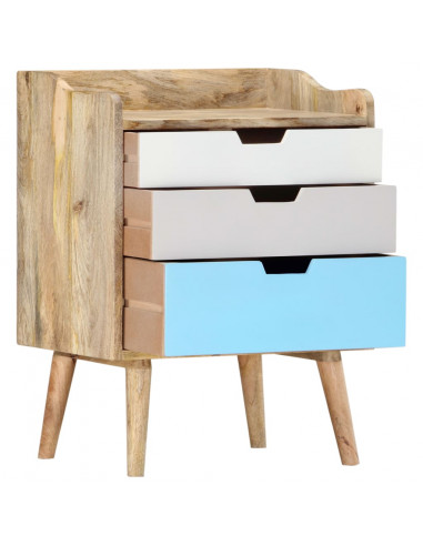 Comodino 47x35x63 cm in Legno Massello di Mango