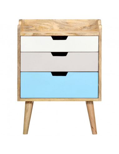 Comodino 47x35x63 cm in Legno Massello di Mango