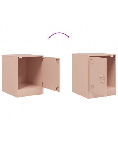 Comodino Rosa 34,5x39x44 cm in Acciaio