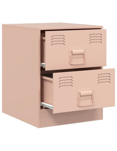 Comodino Rosa 34,5x39x44 cm in Acciaio