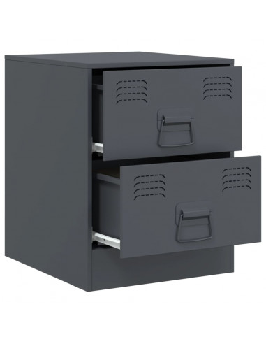 Comodino Antracite 34,5x39x44 cm in Acciaio