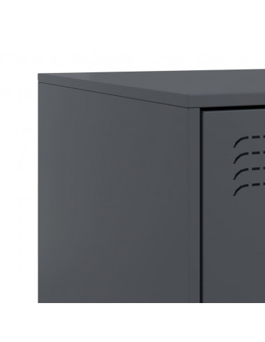 Comodino Antracite 34,5x39x44 cm in Acciaio