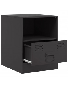 Comodino Nero 34,5x39x44 cm in Acciaio 2
