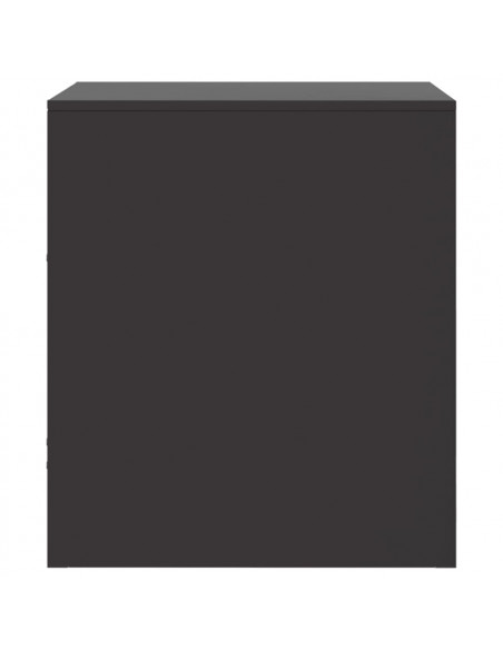 Comodino Nero 34,5x39x44 cm in Acciaio