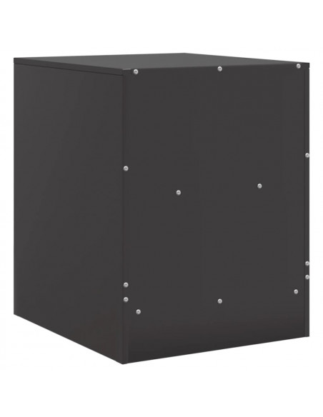 Comodino Nero 34,5x39x44 cm in Acciaio