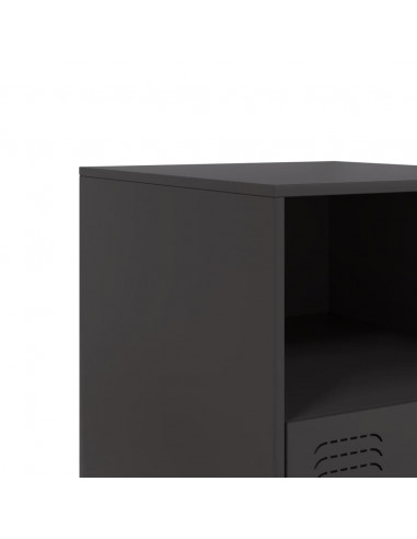 Comodino Nero 34,5x39x44 cm in Acciaio