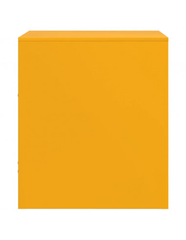 Comodini 2 pz Giallo Senape 34,5x39x44 cm in Acciaio