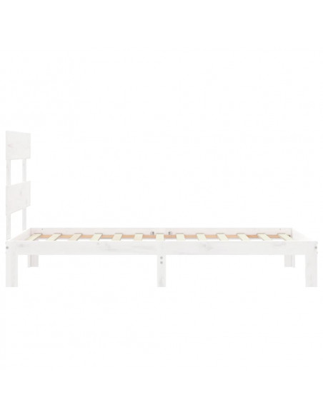 Giroletto con Testiera Bianco Single in Legno Massello