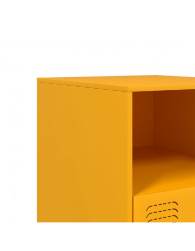 Comodini 2 pz Giallo Senape 34,5x39x44 cm in Acciaio