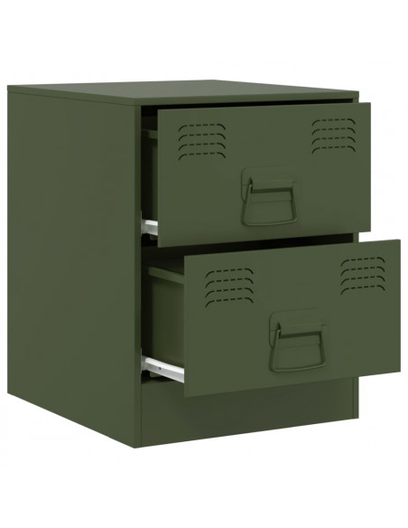 Comodini 2 pz Verde34,5x39x44 cm in Acciaio