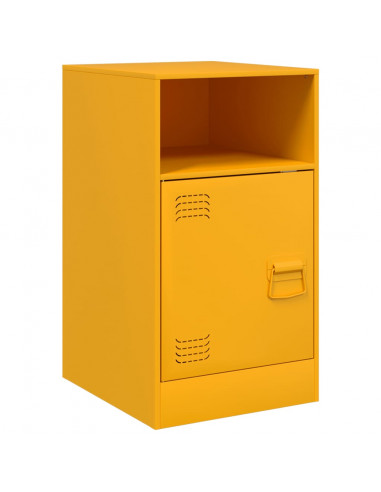 Comodini 2 pz Giallo Senape 34,5x39x62 cm in Acciaio