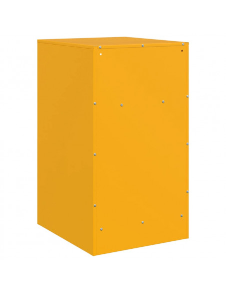 Comodini 2 pz Giallo Senape 34,5x39x62 cm in Acciaio