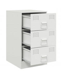 Comodino Bianco 34,5x39x62 cm in Acciaio 2