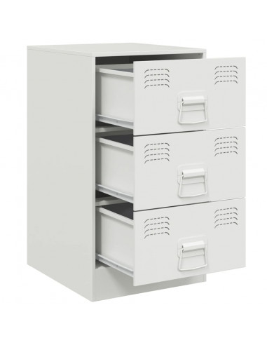 Comodino Bianco 34,5x39x62 cm in Acciaio