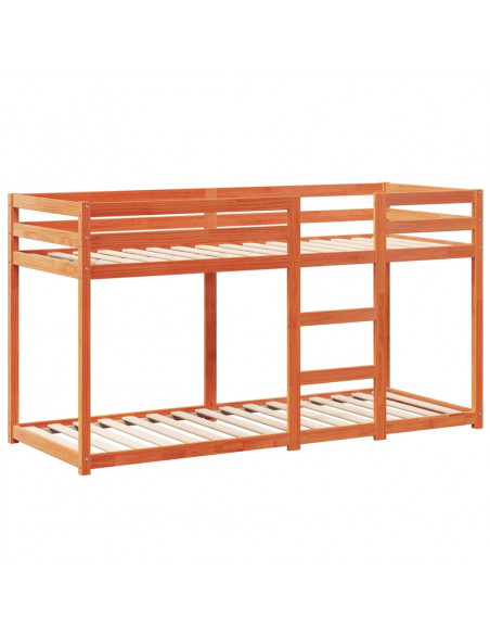 Letto a Castello con Tetto Cera 90x200 cm Legno Massello Pino