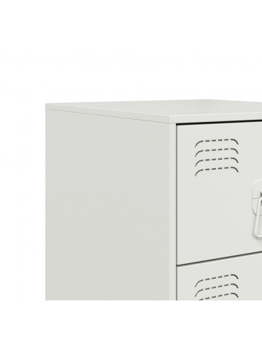 Comodino Bianco 34,5x39x62 cm in Acciaio