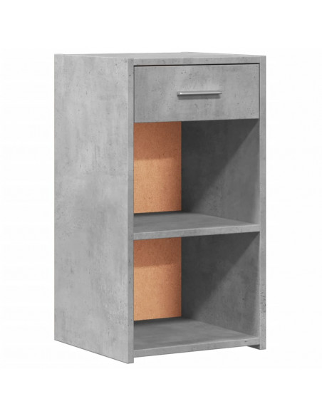 Comodino Grigio Cemento 35x34x65 cm in Legno Multistrato