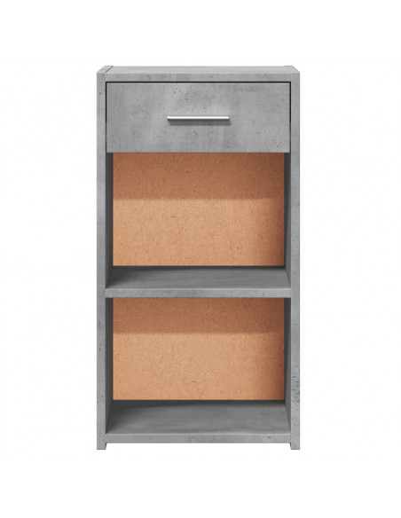 Comodino Grigio Cemento 35x34x65 cm in Legno Multistrato