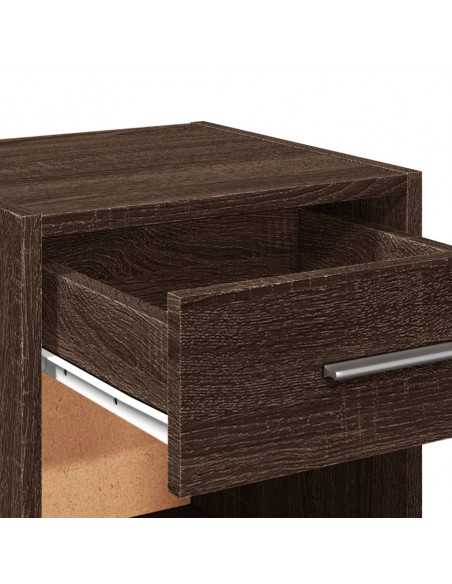 Comodini 2 pz Rovere Marrone 35x34x65 cm in Legno Multistrato
