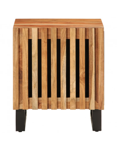 Comodini 2pz 40x34x46 cm in Legno Massello di Acacia