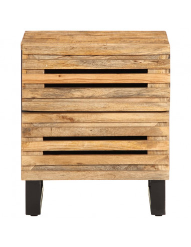 Comodini 2pz 40x34x46 cm in Legno Massello di Mango