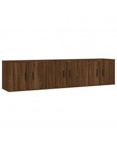 Mobili Porta TV a Parete 3 pz Rovere Marrone 57x34,5x40 cm 2