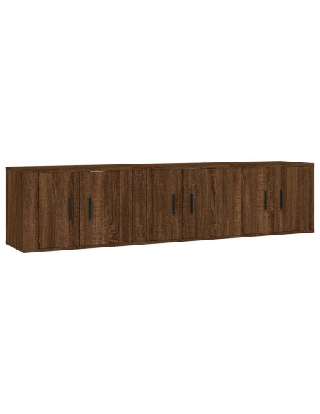 Mobili Porta TV a Parete 3 pz Rovere Marrone 57x34,5x40 cm