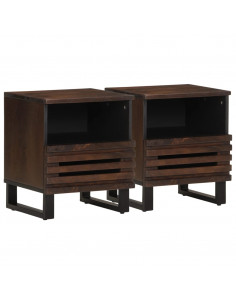 Comodini 2pz 40x34x46 cm in Legno Massello di Mango 2