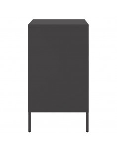 Comodini 2pz Neri 36x39x68 cm in Acciaio Laminato a Freddo 2