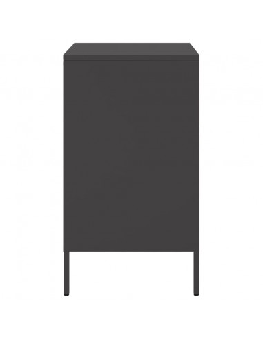 Comodini 2pz Neri 36x39x68 cm in Acciaio Laminato a Freddo