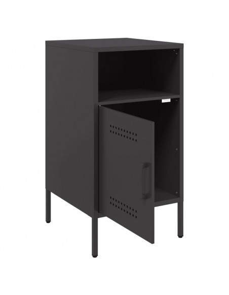 Comodini 2pz Neri 36x39x68 cm in Acciaio Laminato a Freddo