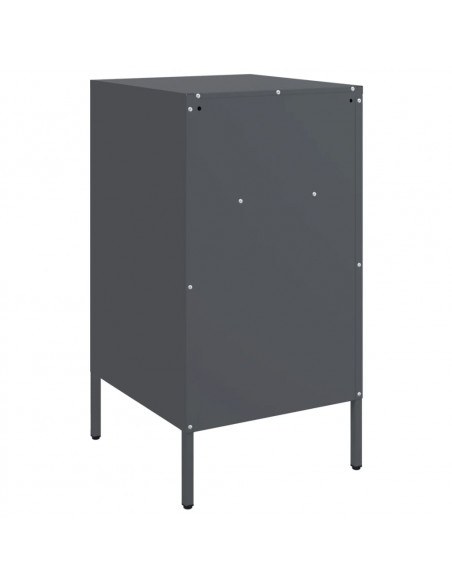 Comodini 2pz Antracite 36x39x68cm in Acciaio Laminato a Freddo