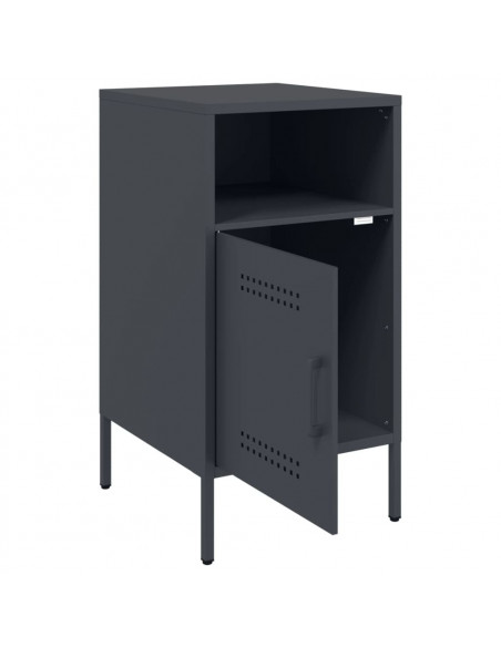 Comodini 2pz Antracite 36x39x68cm in Acciaio Laminato a Freddo