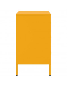 Comodino Giallo Senape 36x39x68cm in Acciaio Laminato a Freddo 2