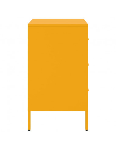 Comodino Giallo Senape 36x39x68cm in Acciaio Laminato a Freddo