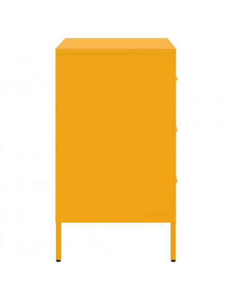 Comodino Giallo Senape 36x39x68cm in Acciaio Laminato a Freddo