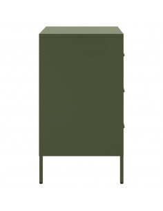 Comodino Verde Oliva 36x39x68 cm in Acciaio Laminato a Freddo 2