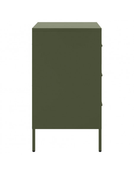 Comodino Verde Oliva 36x39x68 cm in Acciaio Laminato a Freddo
