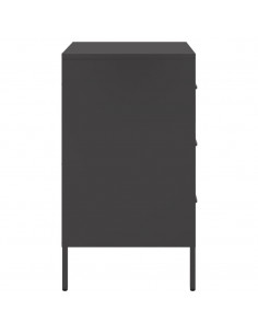 Comodino Nero 36x39x68cm in Acciaio Laminato a Freddo 2