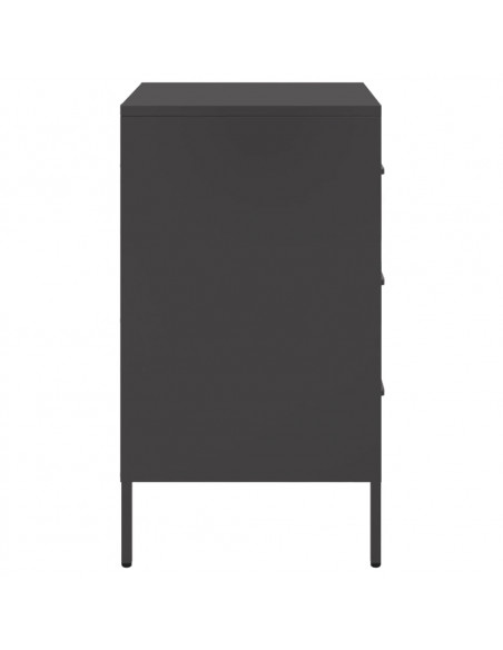 Comodino Nero 36x39x68cm in Acciaio Laminato a Freddo