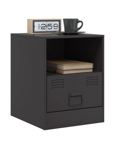 Comodini 2 pz Neri 34,5x39x44 cm in Acciaio