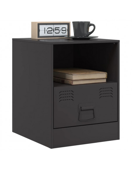 Comodini 2 pz Neri 34,5x39x44 cm in Acciaio