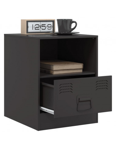 Comodini 2 pz Neri 34,5x39x44 cm in Acciaio