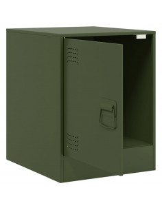Comodino Verde Oliva 34,5x39x44 cm in Acciaio 2