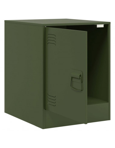 Comodino Verde Oliva 34,5x39x44 cm in Acciaio