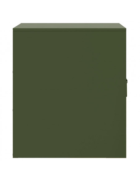 Comodino Verde Oliva 34,5x39x44 cm in Acciaio