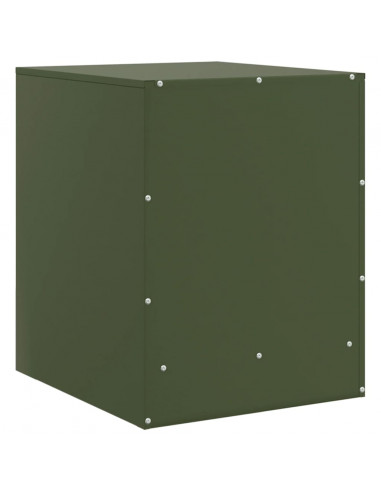 Comodino Verde Oliva 34,5x39x44 cm in Acciaio
