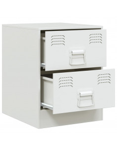 Comodino Bianco 34,5x39x44 cm in Acciaio 2