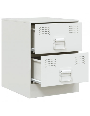 Comodino Bianco 34,5x39x44 cm in Acciaio