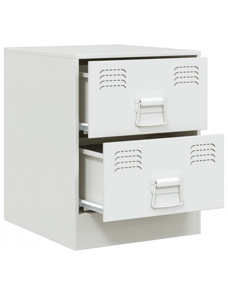 Comodino Bianco 34,5x39x44 cm in Acciaio